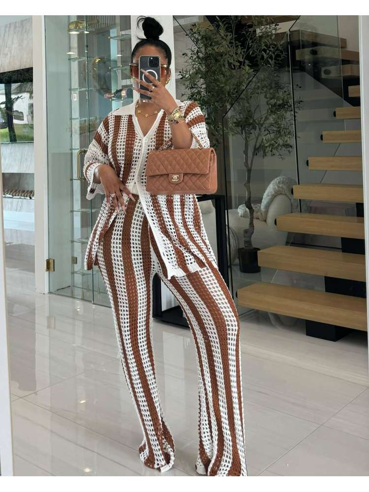 Striped Pants Set