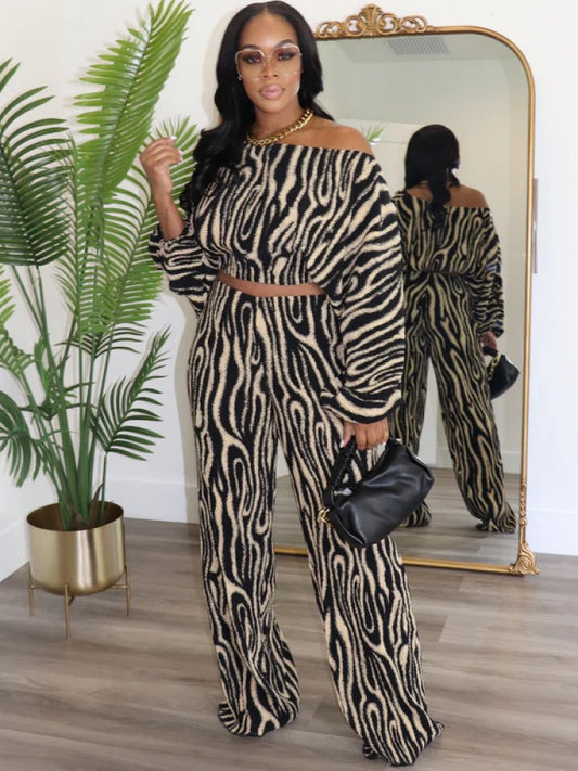 Zebra Off Shoulder Set