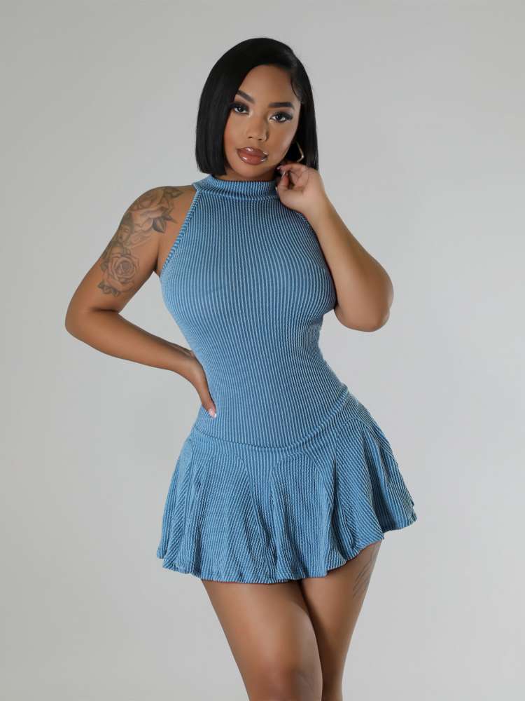 Ruffle Sleeveless Dress