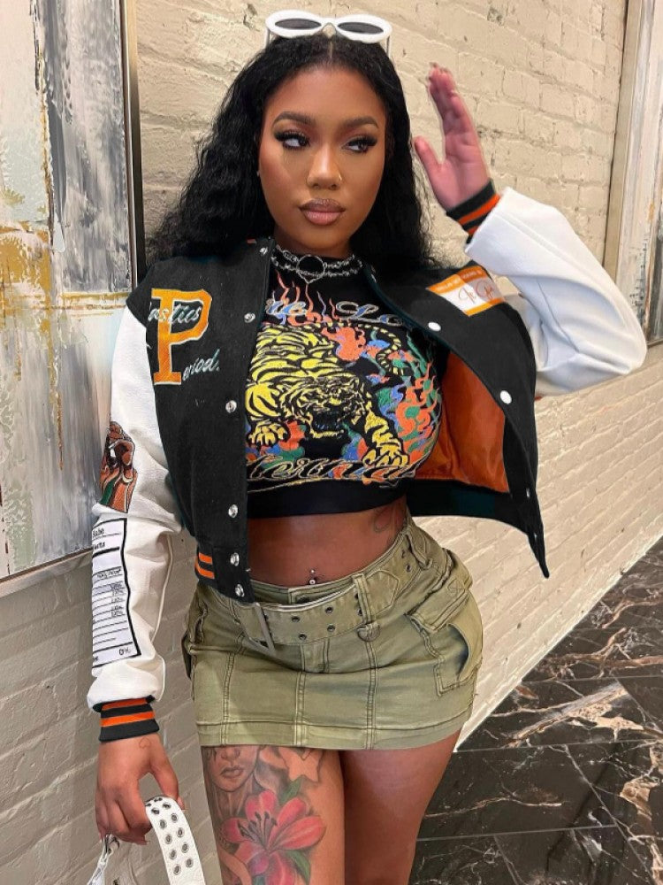 Embroidery Bomber Jacket