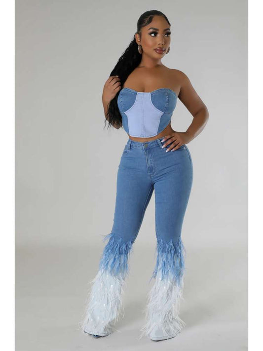 Feather High Rise Jeans