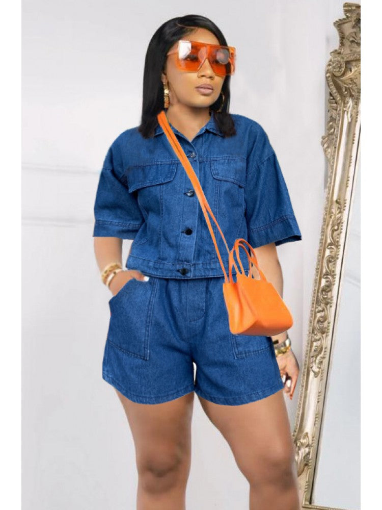 Denim Short Set