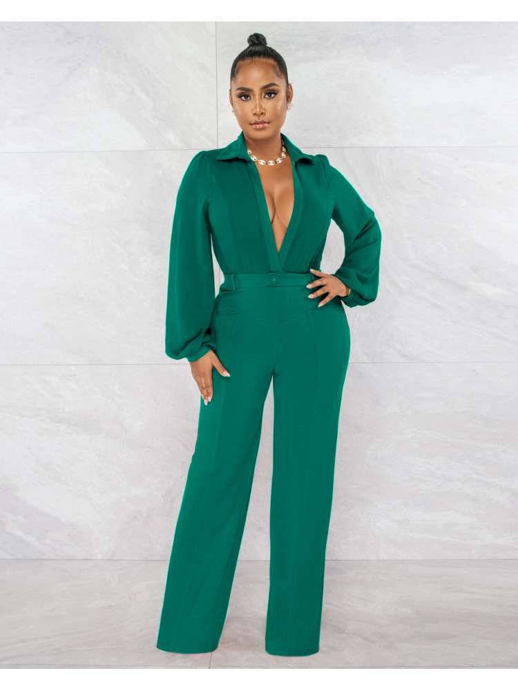 V Neck Jumpsuit