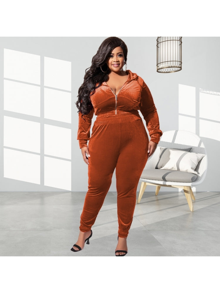 Plus Size Hooded Set