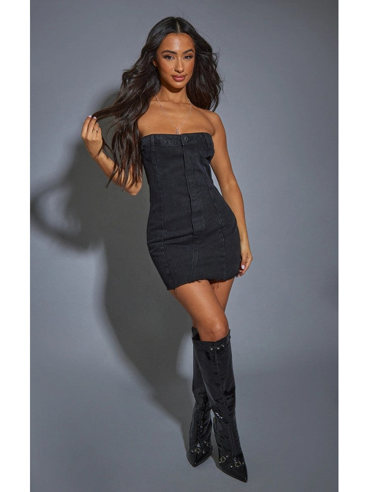 Denim Strapless Dress