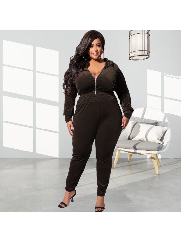 Plus Size Hooded Set