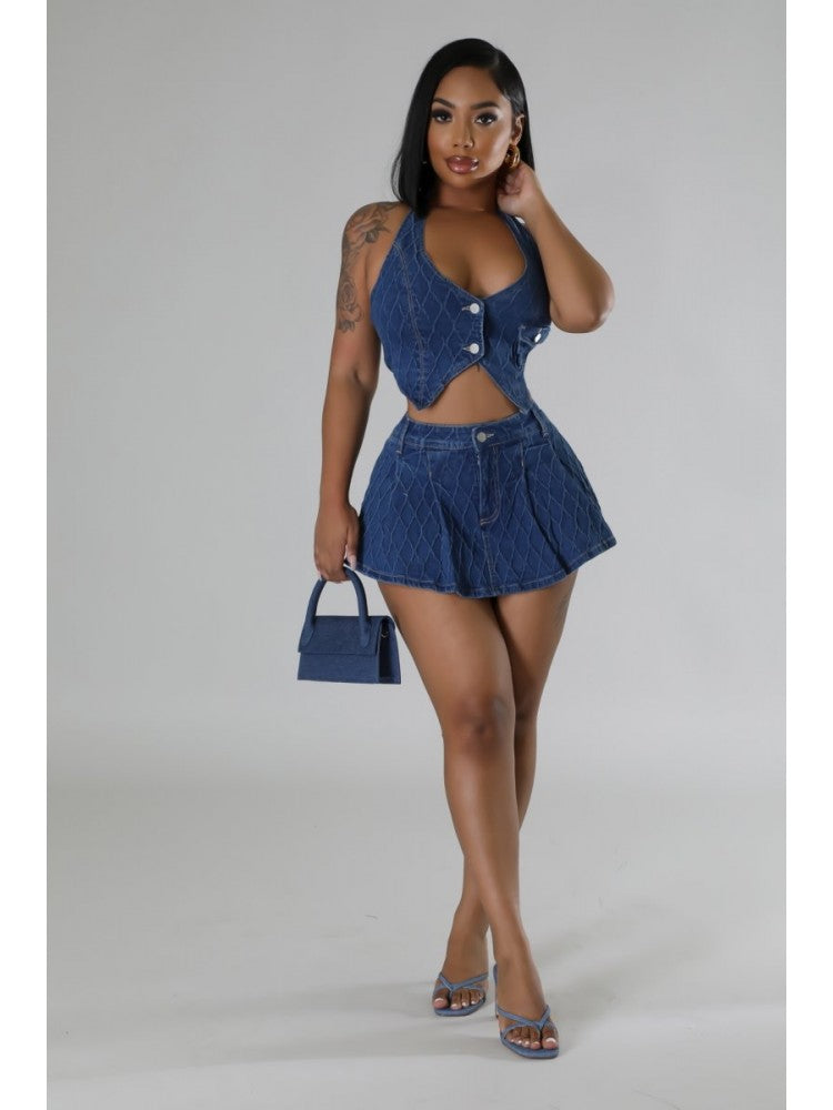 Denim Skirt Set