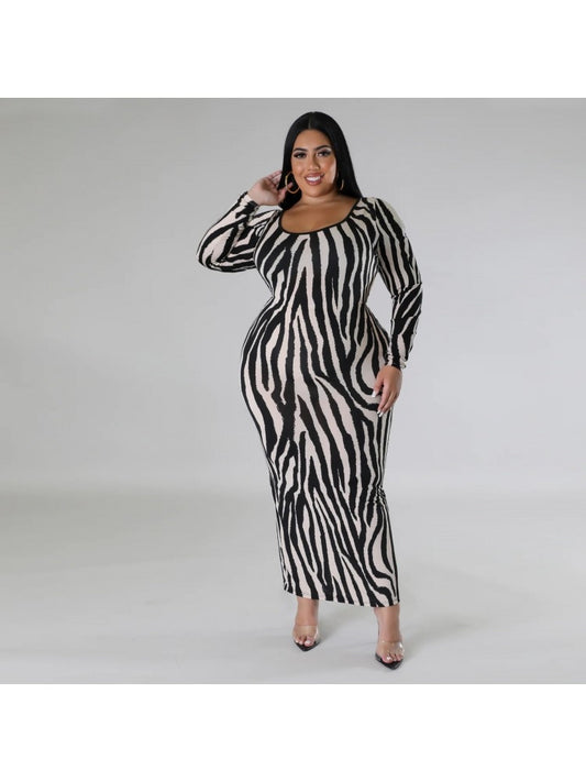 Plus Size Striped Dress