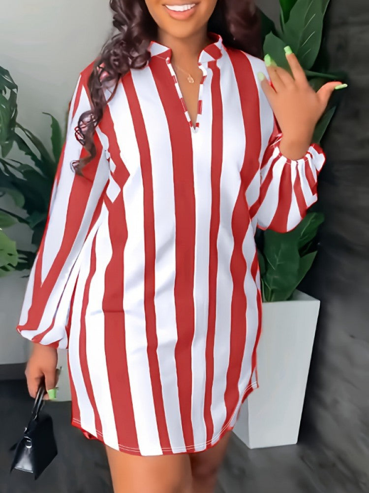 Plus Size Striped Mini Dress