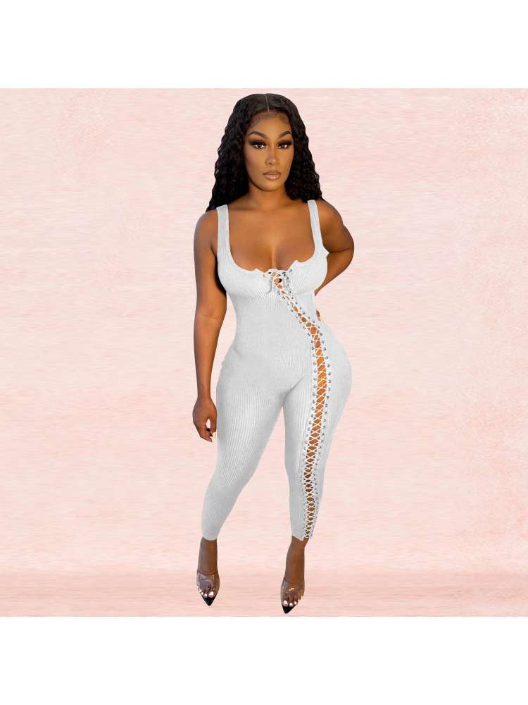 Lace Up Jumpsuit