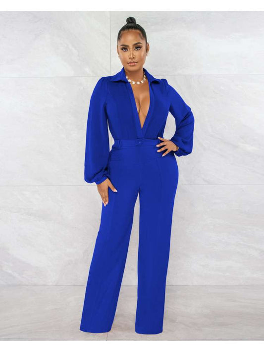 V Neck Jumpsuit