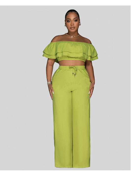 Ruffle Off Shoulder Set