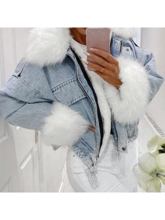 Denim Fur Jacket