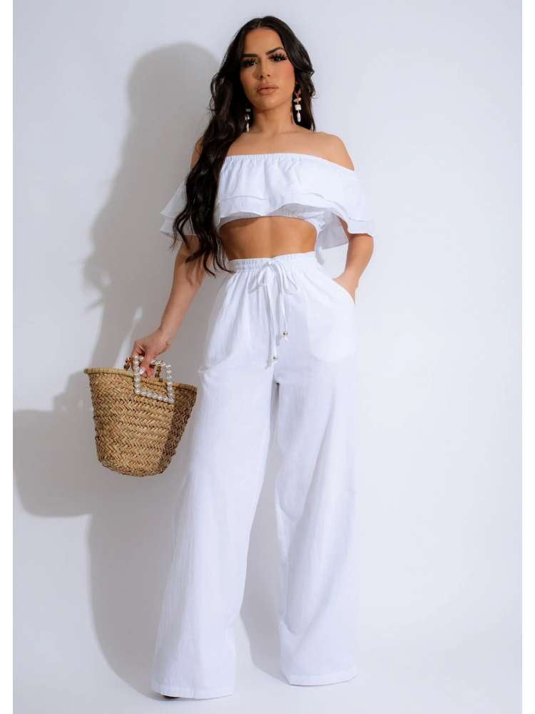 Ruffle Off Shoulder Set