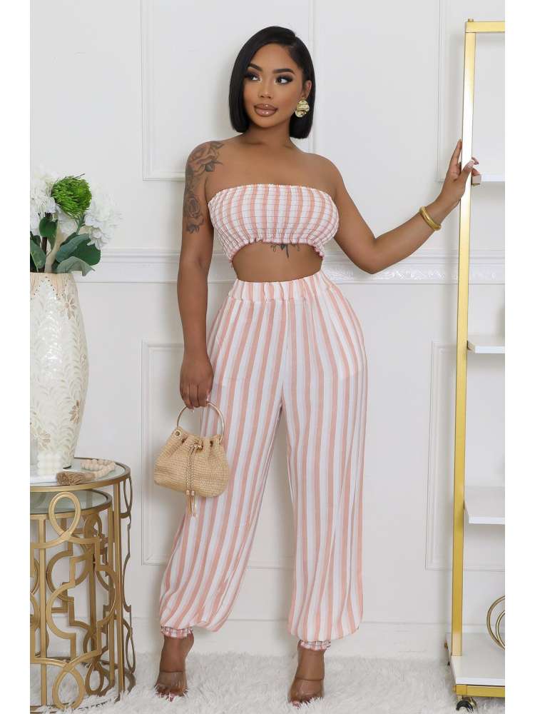 Striped Pants Set