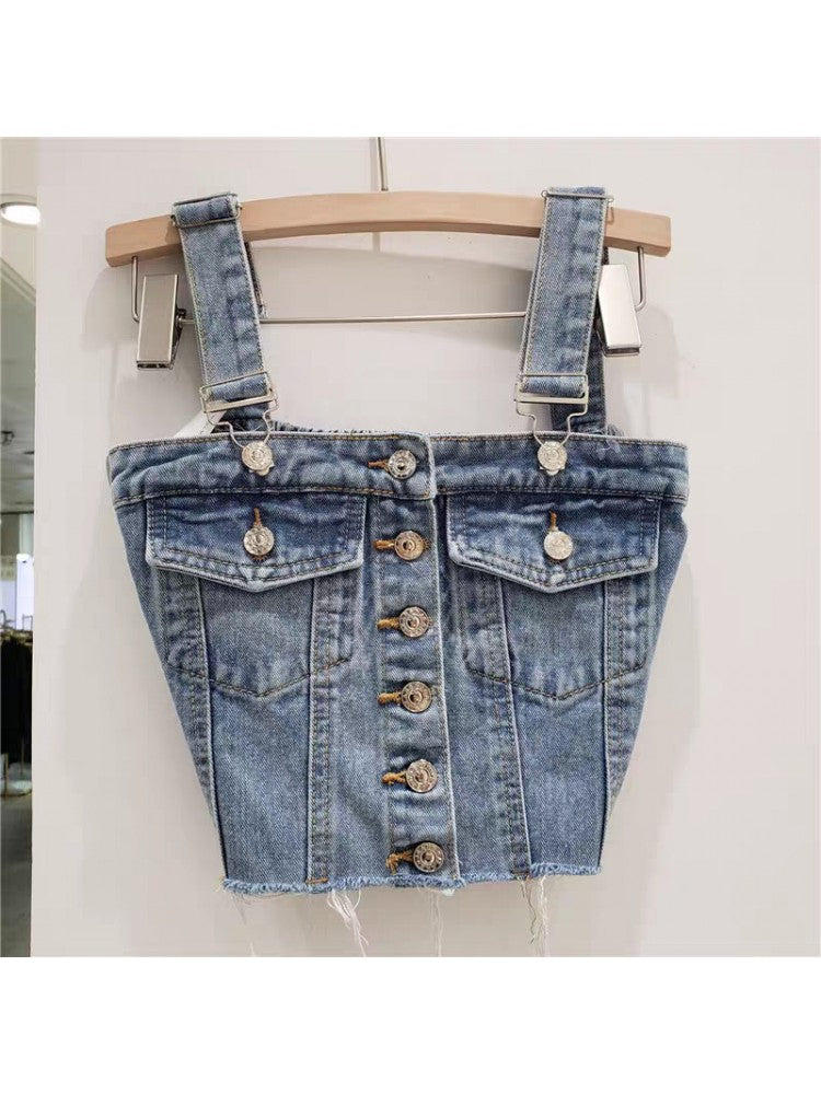 Denim Crop Tank