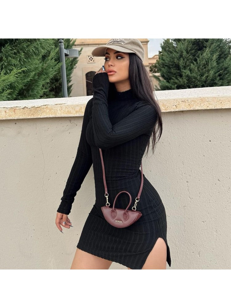 Long Sleeve Slit Dress