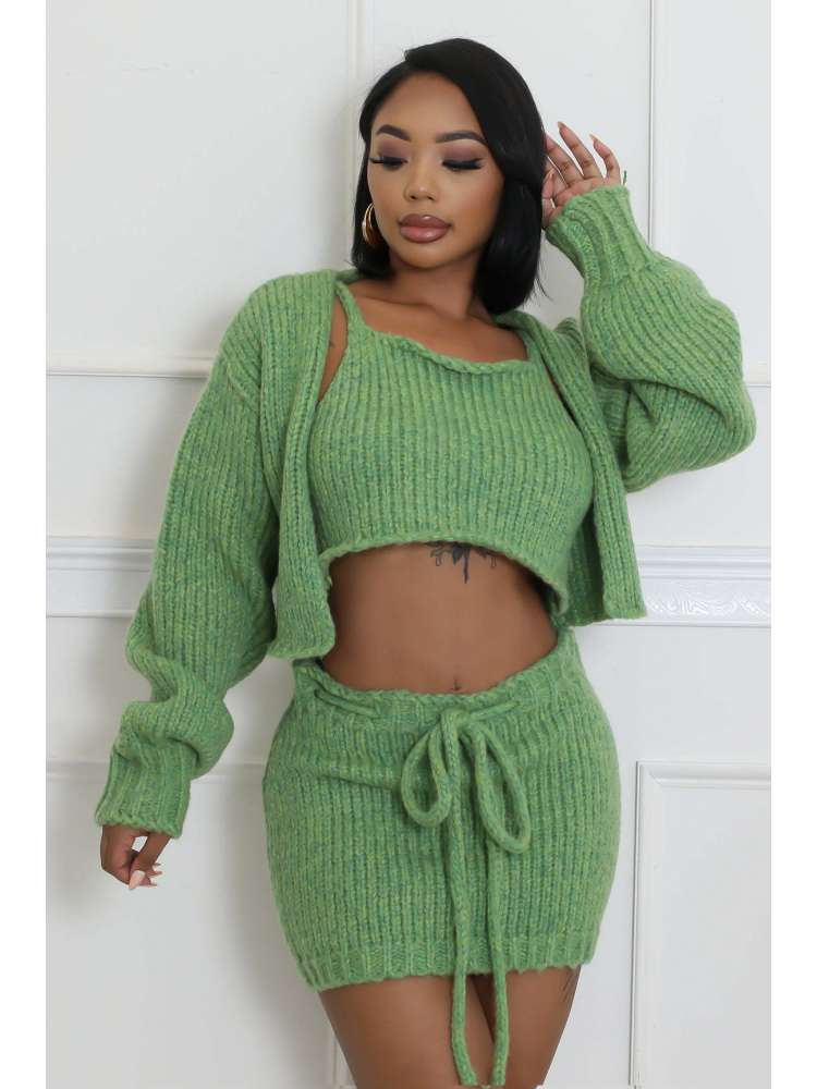 Knitted Skirt Set