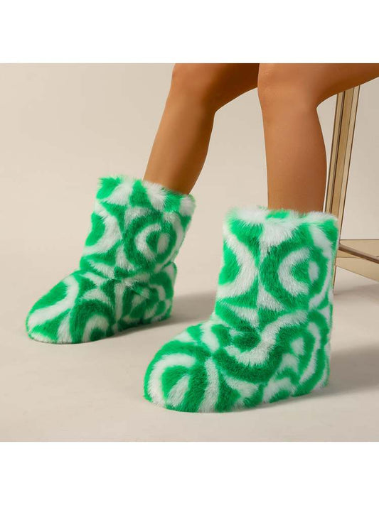 Green Pattern Boots