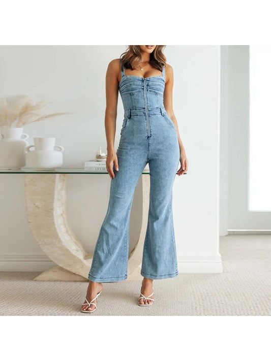 Denim Bell Bottom Jumpsuit