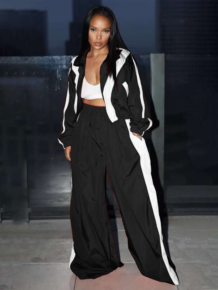 Colorblock Pants Set