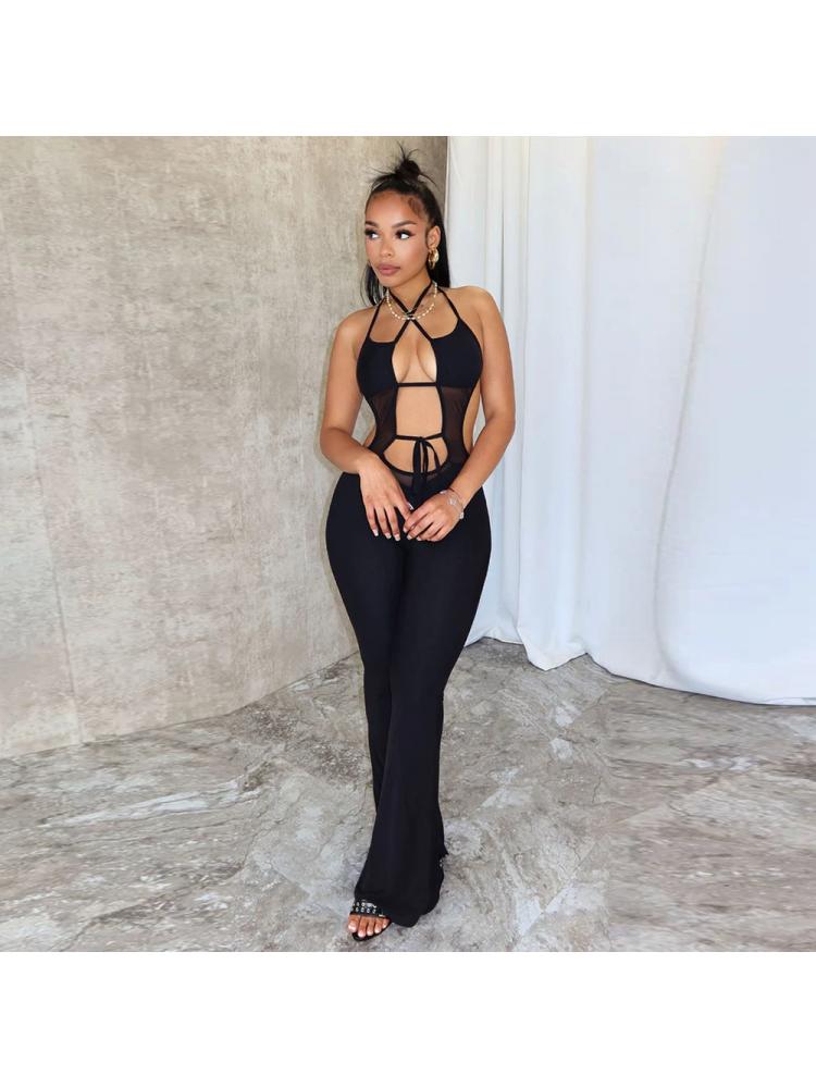 Lace Up Halter Jumpsuit