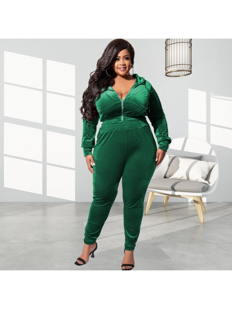 Plus Size Hooded Set