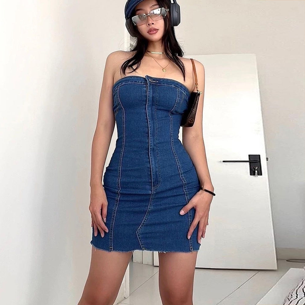 Strapless Denim Dress