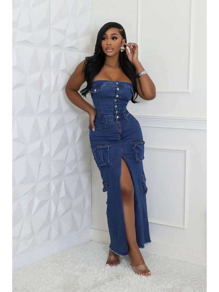 Denim Maxi Dress