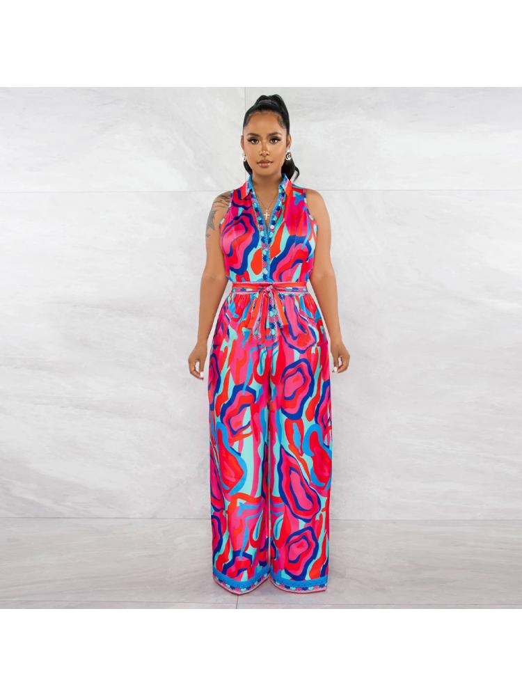 Print Sleeveless Jumpsuit