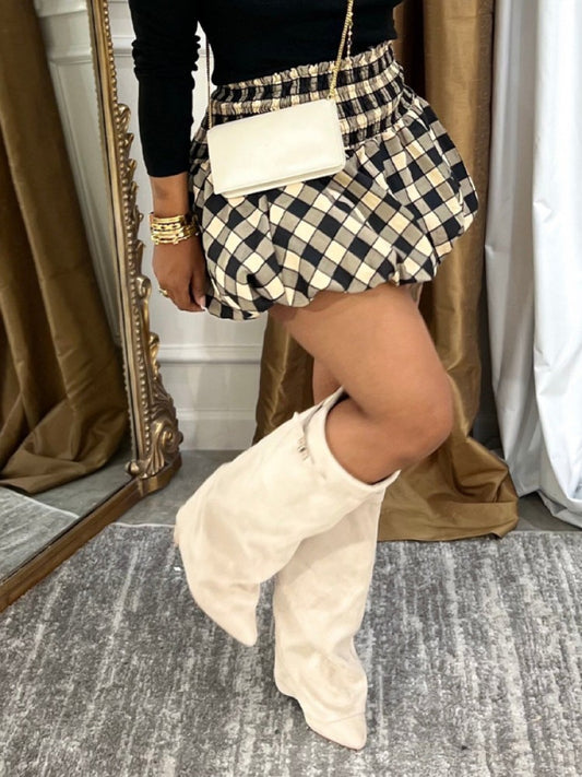Plaid Bubble Skirt