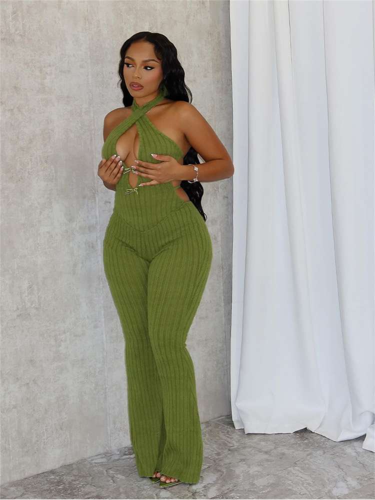 Green Halter Jumpsuit