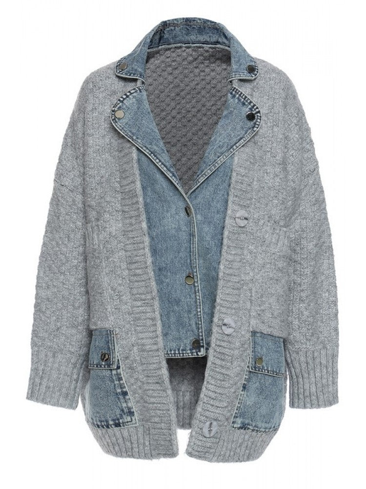 Denim Knitted Cardigan