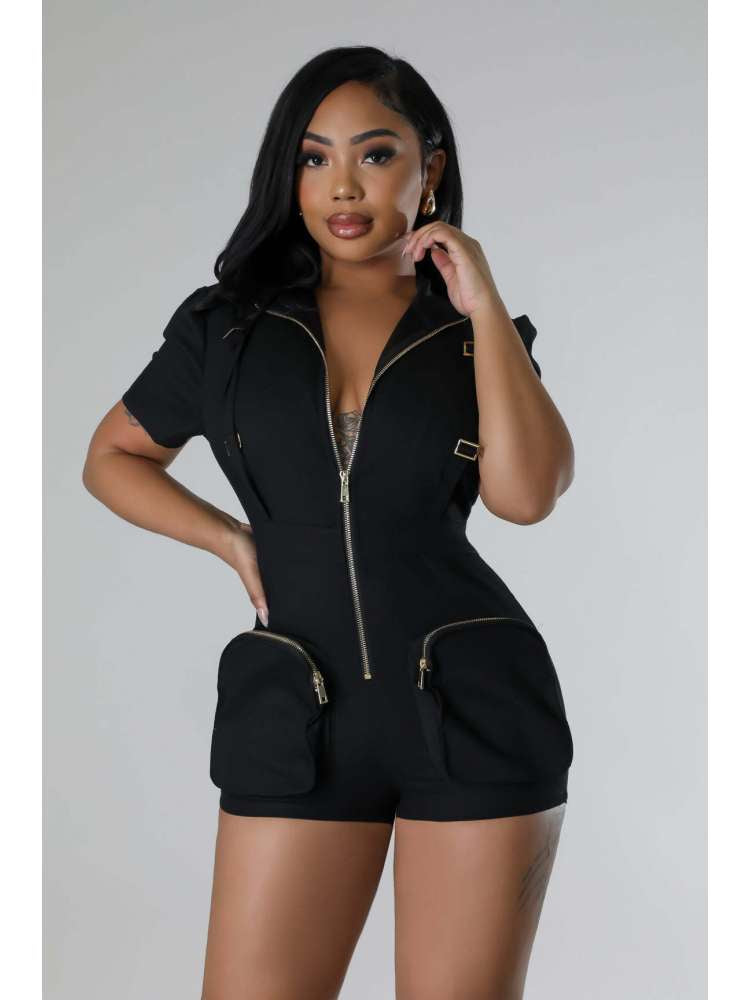 Zipper Cargo Romper