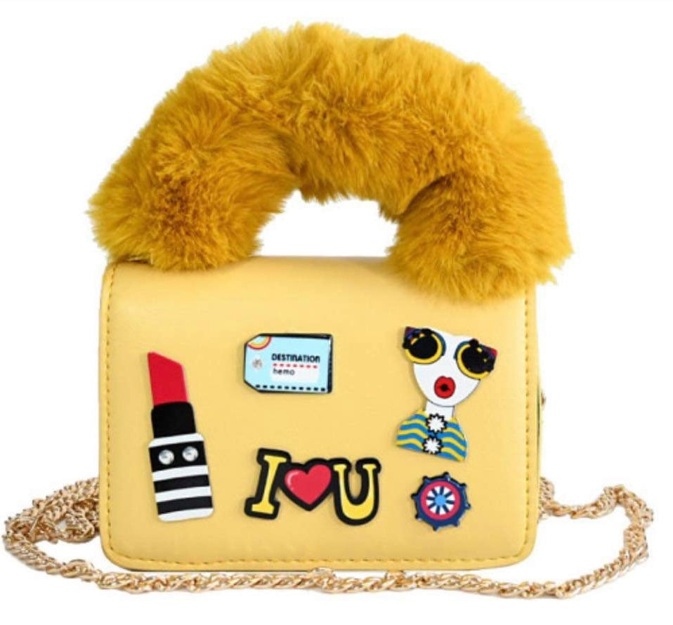 Fur Patches Mini Handbag