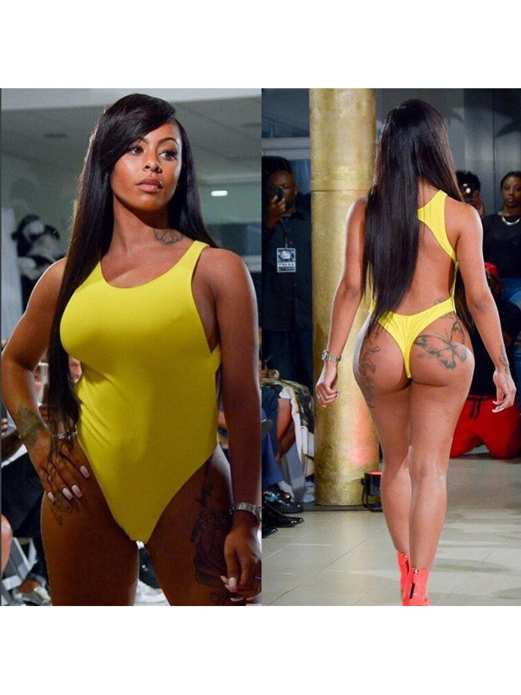 Yellow Bodycon Swimset