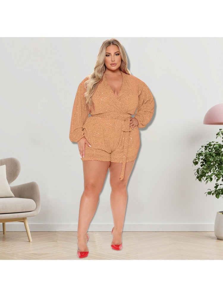 Plus Size Shiny Romper