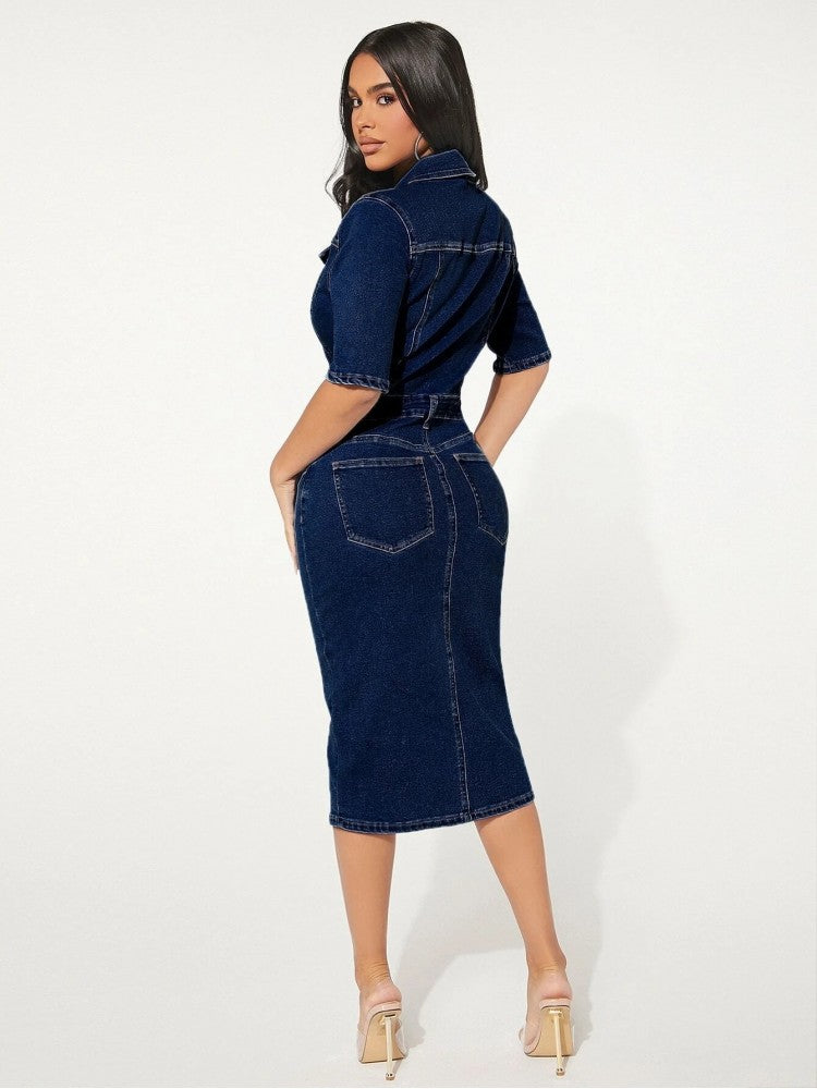 Denim Long Sleeve Dress