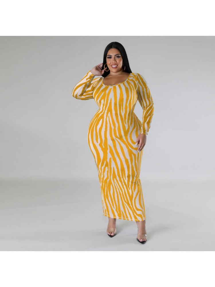 Plus Size Striped Dress