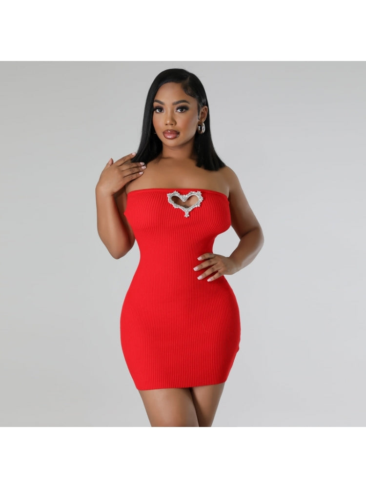 Heart Hollow Out Mini Dress