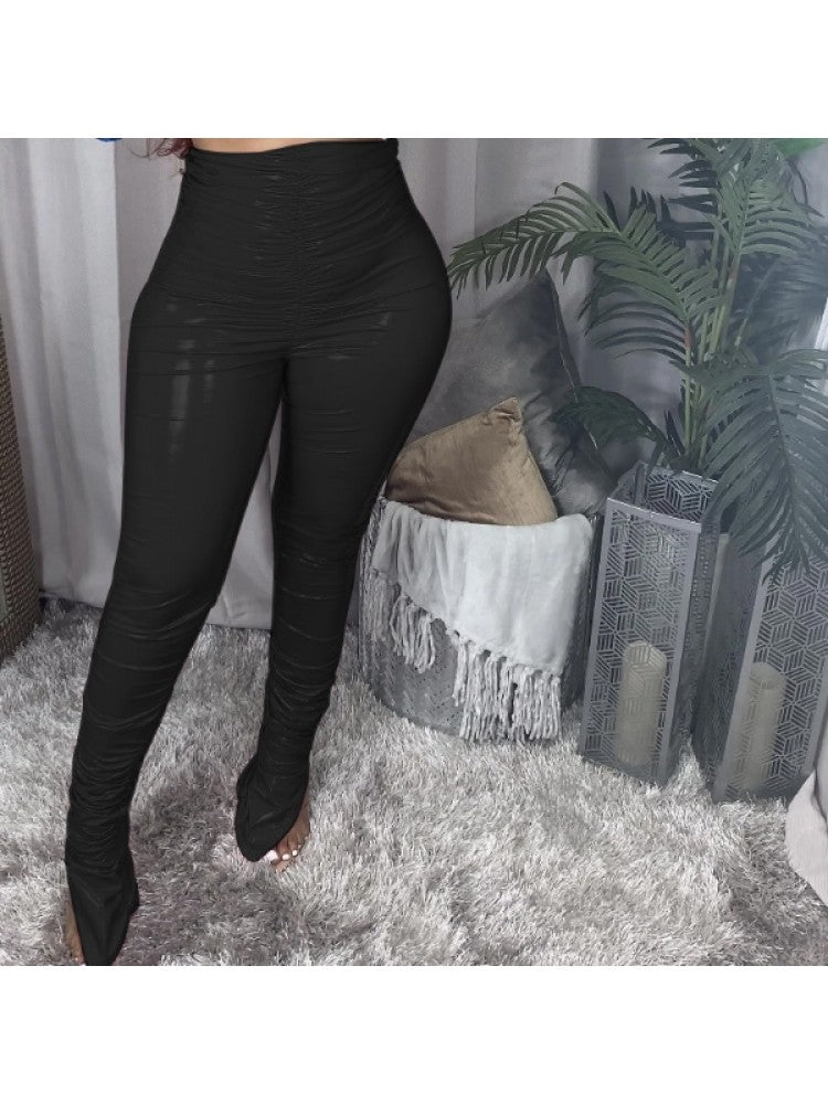 Leather Stacked Pants