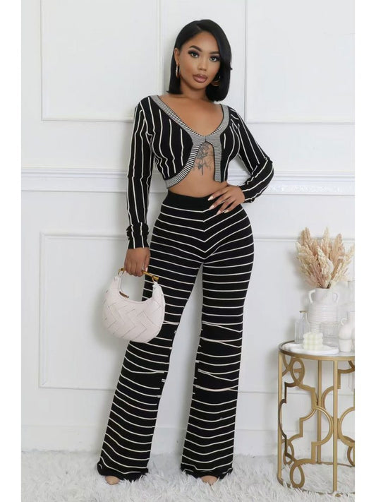 Striped Pants Set