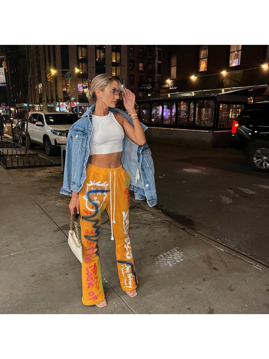 Graffiti Print Pants