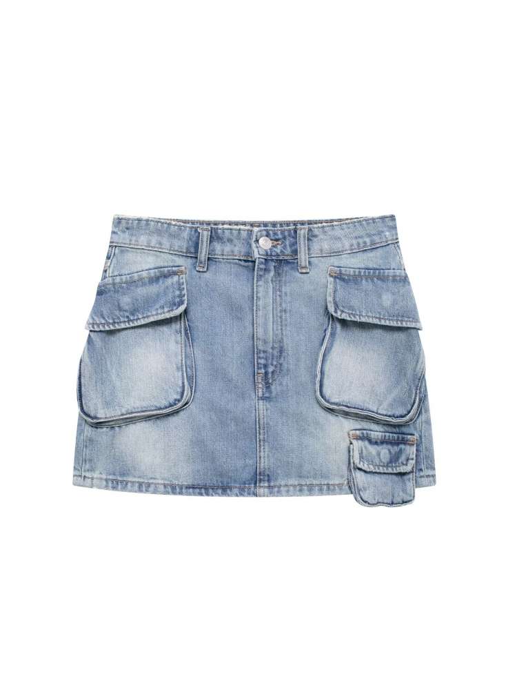 Denim Cargo Skirt