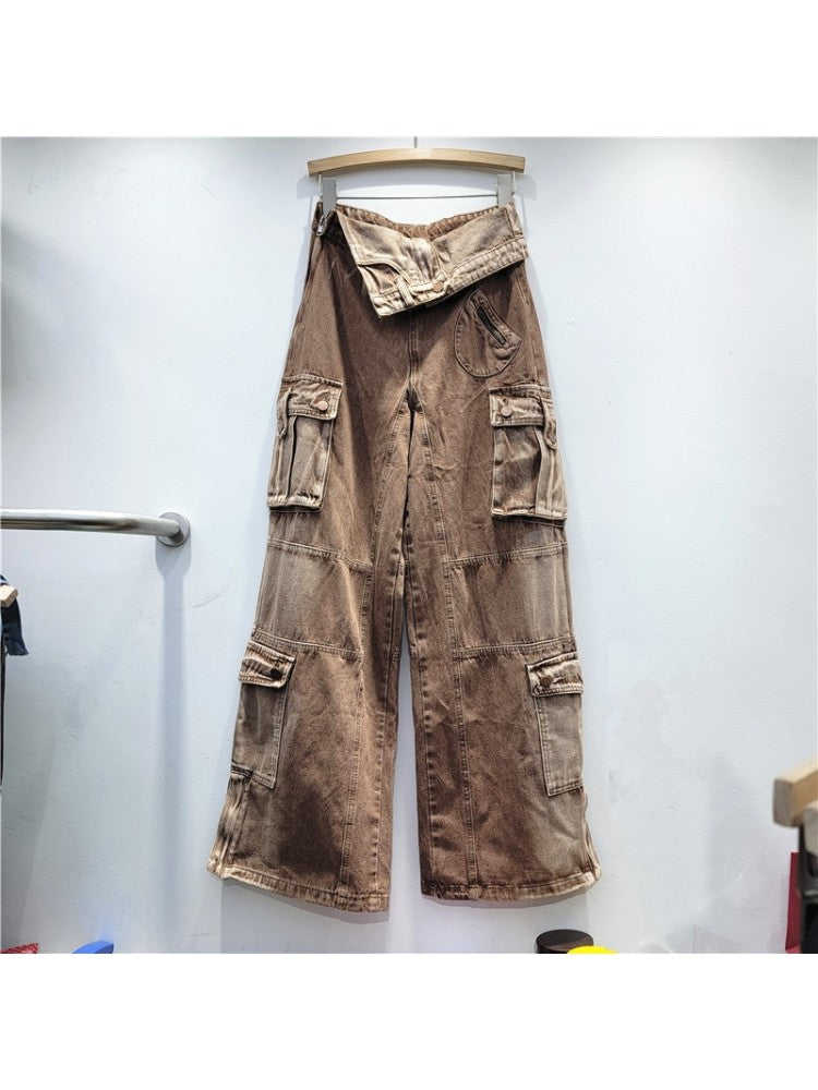 Gradient Color Cargo Jeans