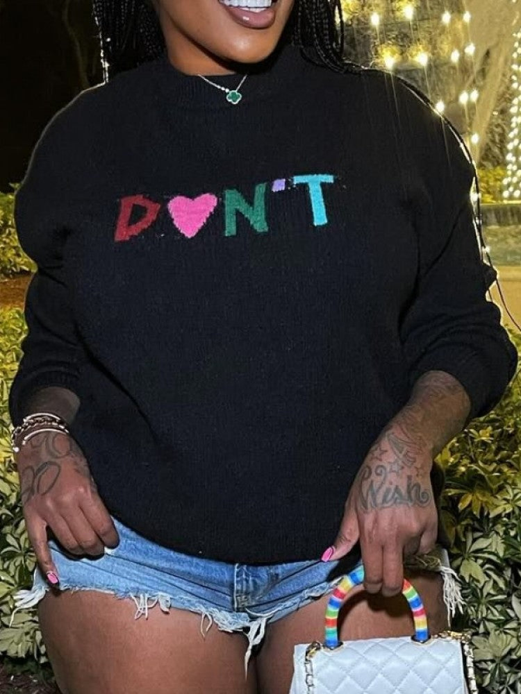 “DON’T” Print Sweater