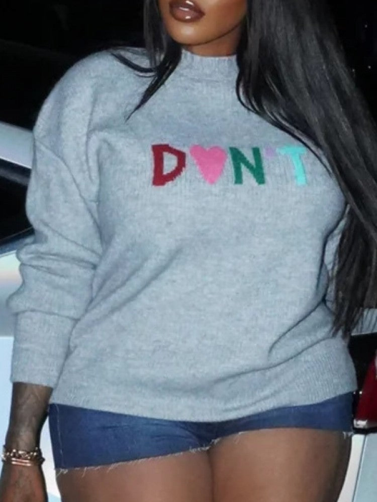 “DON’T” Print Sweater