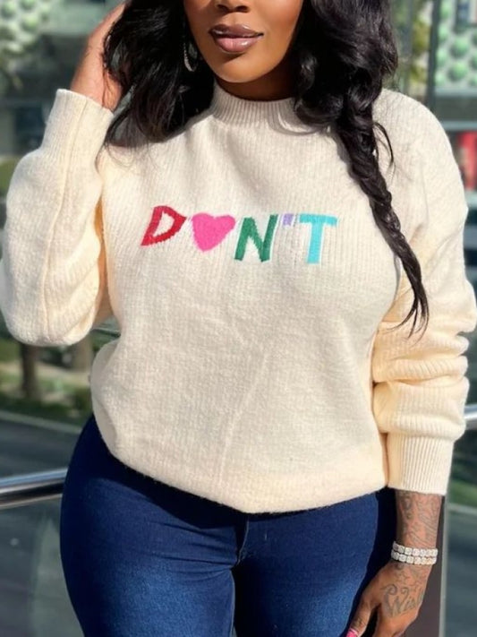 “DON’T” Print Sweater