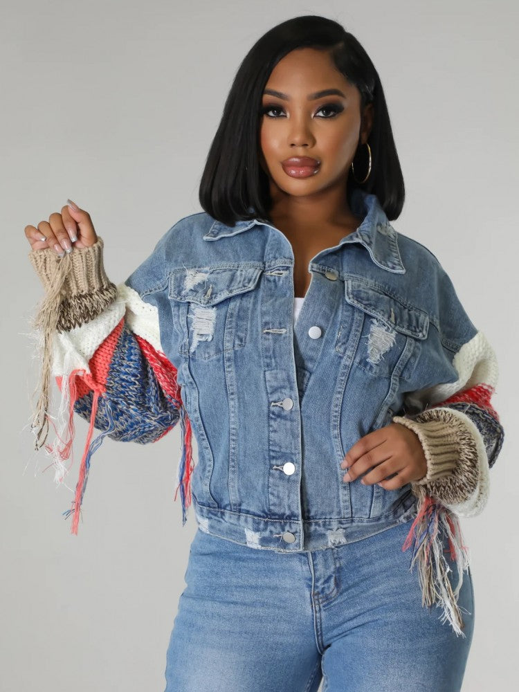 Knitted Denim Jacket