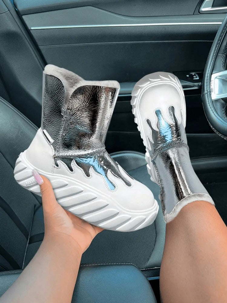 Metallic Snow Boots